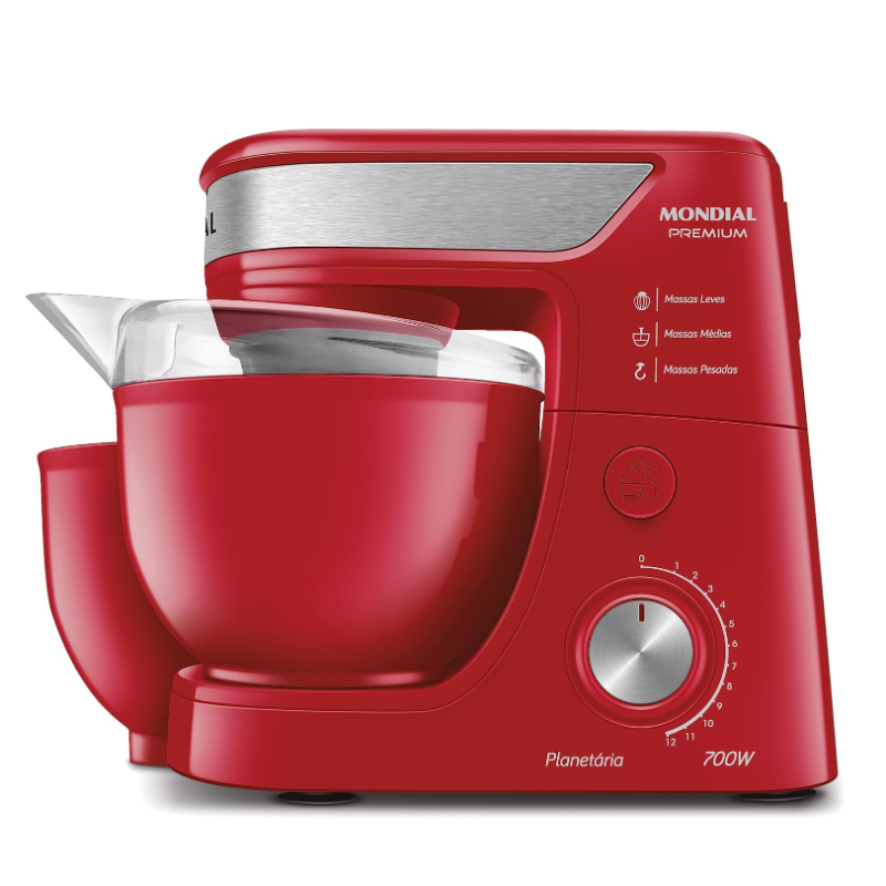 Batedeira Planetária Mondial, 700W, BP-01P-W, 110V