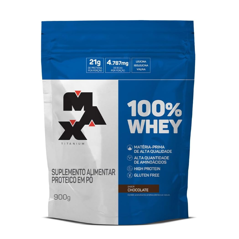 Max Titanium 100% Whey - 900G Refil Chocolate