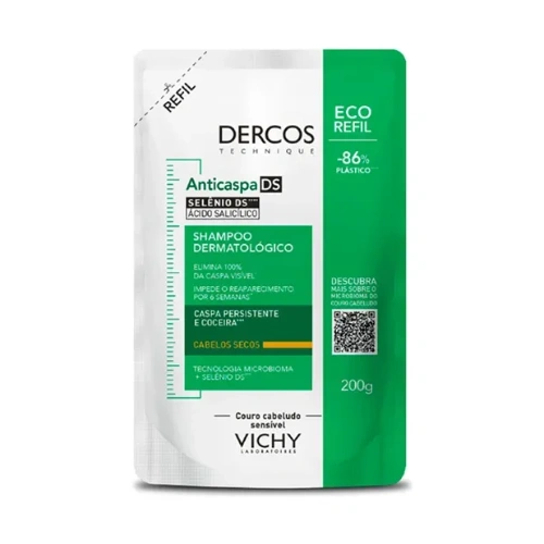 Vichy, Refil Dercos Shampoo Anticaspa Intensivo para Cabelos Secos, 200ml