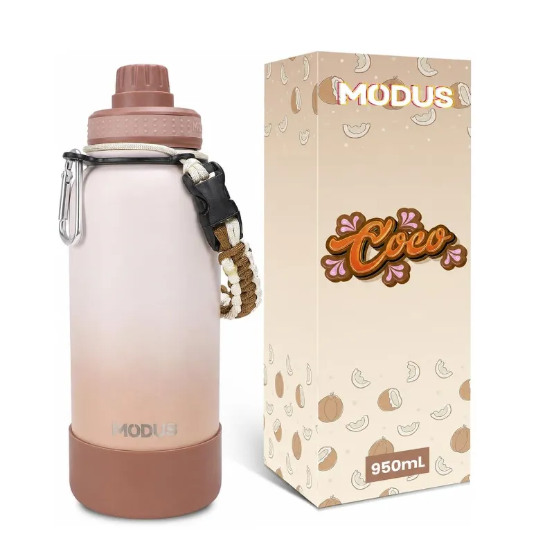 MODUS Garrafa de Água Térmica Esportiva Inox 950mL, Branco a Cinza