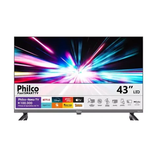 Smart TV 43" Philco P43KRB QLED HDR10 Roku TV