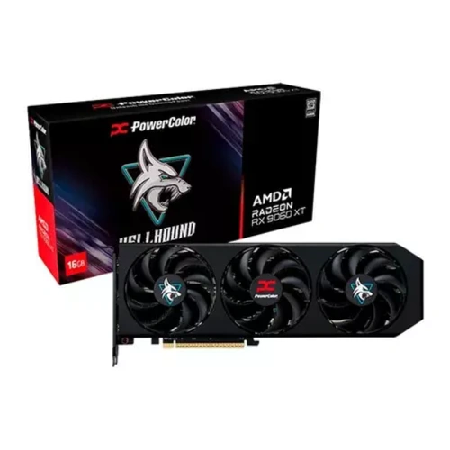 Placa de Vídeo PowerColor Radeon RX 9060 XT Hellhound OC 16GB GDDR6 128-bit RX9060XT-16G-L-OC