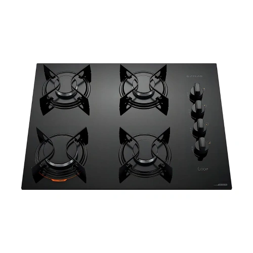 Cooktop 4 Bocas Atlas U Top Mesa de Vidro Bivolt