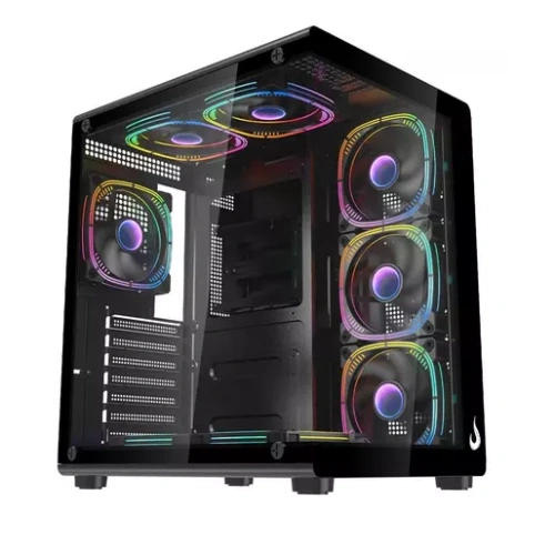 Gabinete Gamer Rise Mode Galaxy Glass X RM-GA-GGX-FB Mid Tower mATX Vidro Temperado Sem Fonte Sem Fan