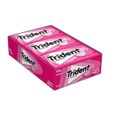 Chiclete Trident Tutti-frutti Sem Açúcar - Caixa com 21 unid. de 8g