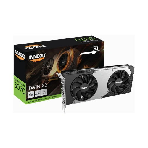Placa de Vídeo INNO3D GeForce RTX 5070 Twin X2 12GB GDDR7 N50702-12D7-195064N