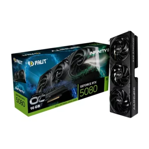 Placa de Vídeo GeForce NVIDIA Palit RTX5080 16GB INFINITY 3 OC 3X - 256 BITS - HDMI/3X DP - NE75080U19T2-GB2035S