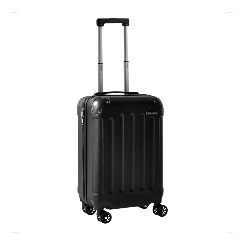 Mala de Viagem de Bordo Falcon Line Anac Bagagem 4 Rodinhas Alça Dubai Pequena 10kg ABS Cadeado 360, Preta
