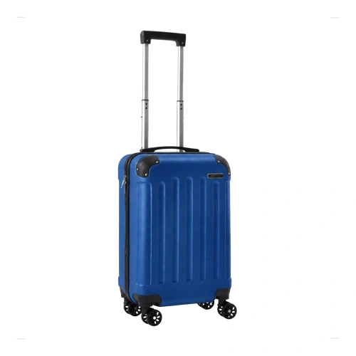 Mala de Viagem de Bordo Falcon Line Anac Bagagem 4 Rodinhas Alça Dubai Pequena 10kg ABS Cadeado 360, Azul