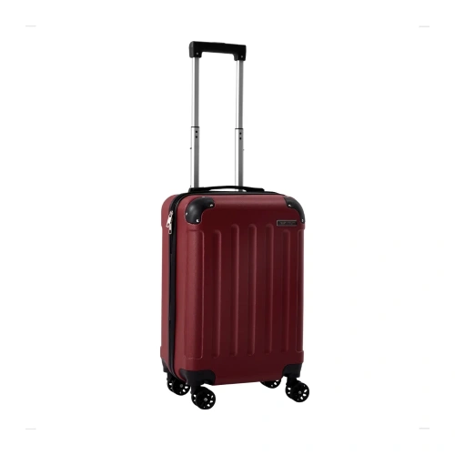 Mala de Viagem de Bordo Falcon Line Anac Bagagem 4 Rodinhas Alça Dubai Pequena 10kg ABS Cadeado 360, Vermelha