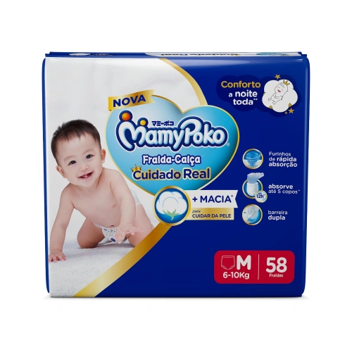 Fralda-Calça MamyPoko Premium Seca M 58 Unidades