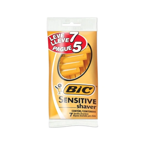 Aparelho de Barbear BIC Sensitive Shaver 904426 com Cabo Antideslizante Embalagem Leve 7 Pague 5