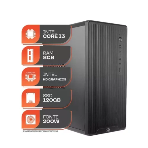 PC Desktop Home Essential S Intel Core i3 8GB SSD 120GB