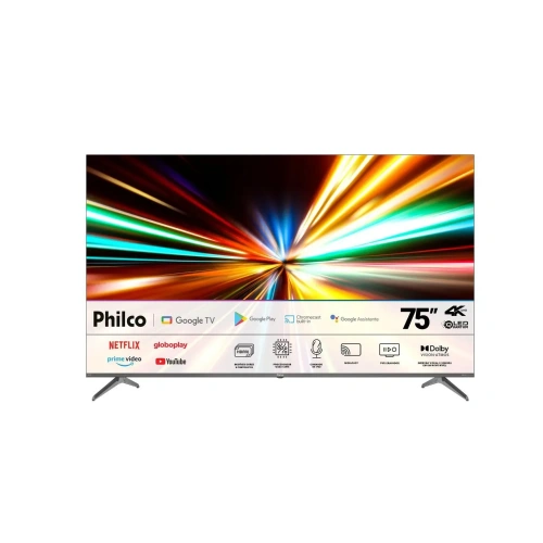 Smart TV Philco P75CGA 75" QLED 4K Google TV Dolby Vision HDR10 WiFi Bluetooth