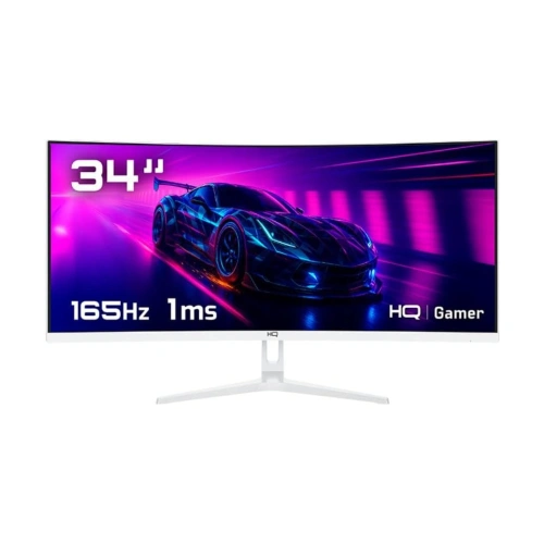 Monitor Gamer Curvo HQ HQW34C16 34" Branco 1ms 165Hz UltraWide QHD 3440x1440