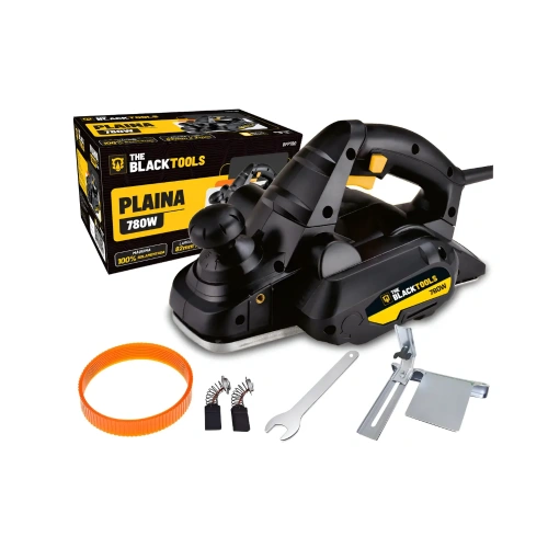 Plaina elétrica manual para madeira The Black Tools BFP780 780W Corte 2mm Profissional
