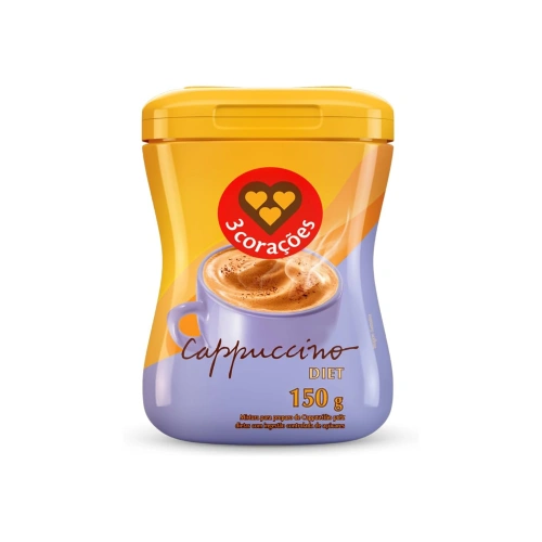 Cappuccino em pó 3 Corações Diet 150g