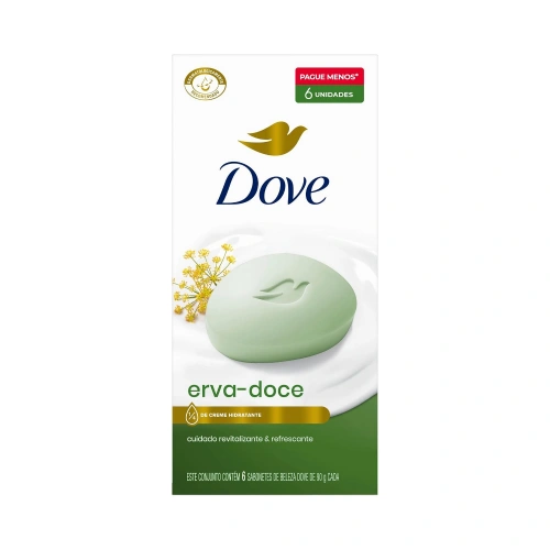 Sabonete em Barra Dove Erva-doce 90g 6 Unidades