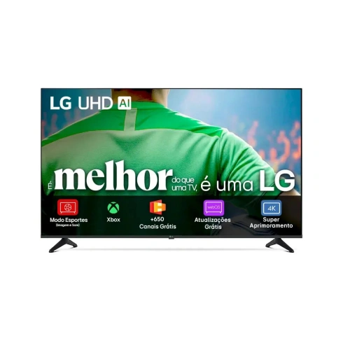 Smart TV LG UHD AI UA75 50 polegadas HDR10 Pro Processador α7 AI Ger8 webOS 25