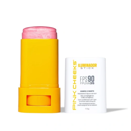 Iluminador Multifuncional Corporal e Facial Pink Cheeks 17,5g Rosé FPS 90 FPUVA 35