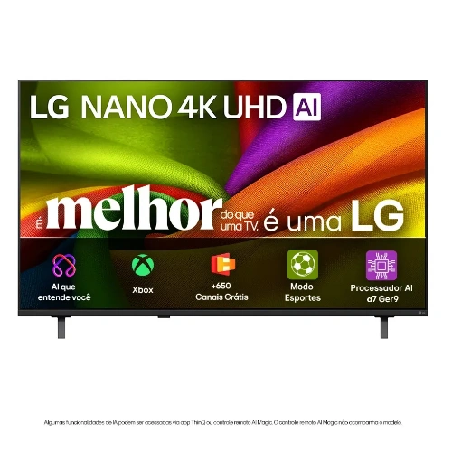 Smart TV 4K 50" LG NANO UHD AI NU850 2026 Processador α7 Ger9 HDR10 Xbox Bluetooth Wi-Fi AI Search Google Gemini webOS 26 - 50NU850BPSA