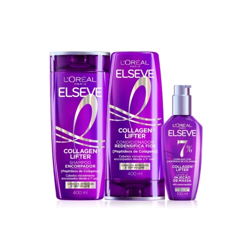 Kit Shampoo, Condicionador e Sérum L'Oréal Paris Elseve Collagen Lifter 400ml + 400ml + 100ml