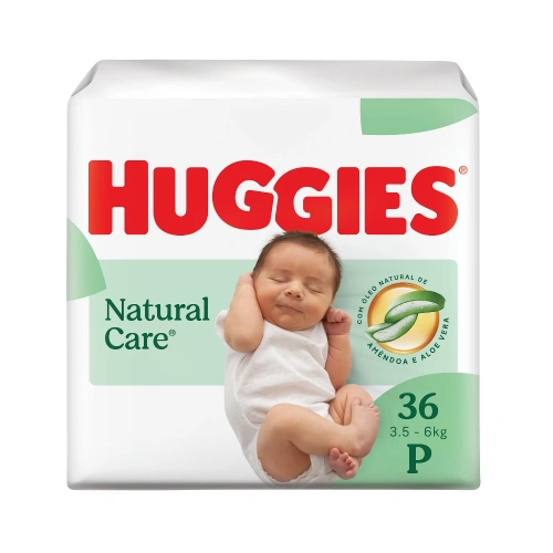 Fralda Descartável Huggies Premium Natural Care P - 36 Un