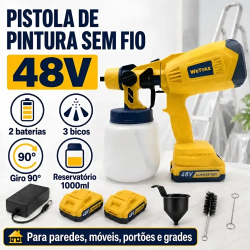 Pistola de pintura sem fio Wetoke WK-049 48V 400W 1,5L