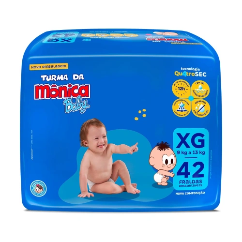 Fralda Turma da Mônica Baby Mega XG 42 Unidades