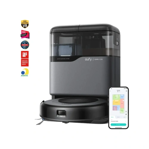 Robô Aspirador Anker Eufy OMNI C20 3 em 1 Estação Tudo em Um 7000Pa 8,5cm