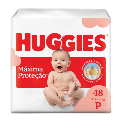 Fralda Descartável Huggies Máxima Proteção 48 unidades Tamanho P