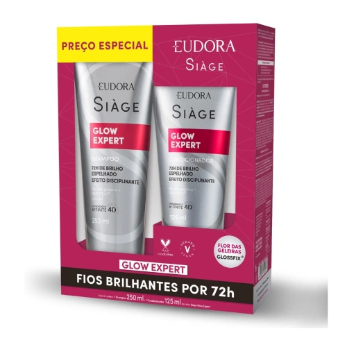 Shampoo e Condicionador Eudora Siàge Glow Expert Promopack 250ml + 125ml