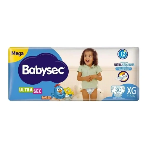 Fralda Babysec Ultrasec Galinha Pintadinha XG 30 Unidades