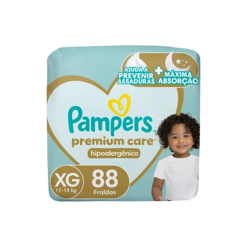 Fralda Descartável Pampers Premium Care Tamanho XG 88 Unidades