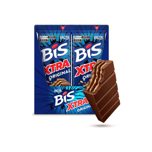 Chocolate Bis Xtra ao Leite Lacta - Display com 24 unidades de 45g