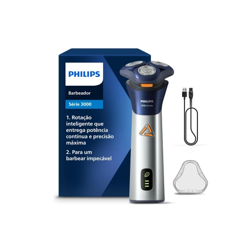Barbeador Elétrico Philips S3881/00 Série 3000 Cabeças flexíveis 6D