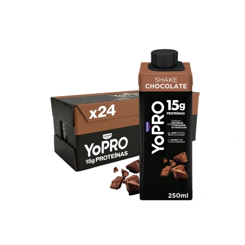 Pack Bebida Láctea UHT YoPRO Chocolate 250ml - 24 unidades